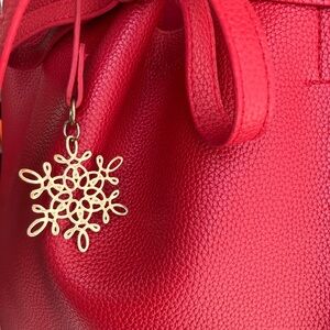 Elegant Red Women's Bag with Gold Accent